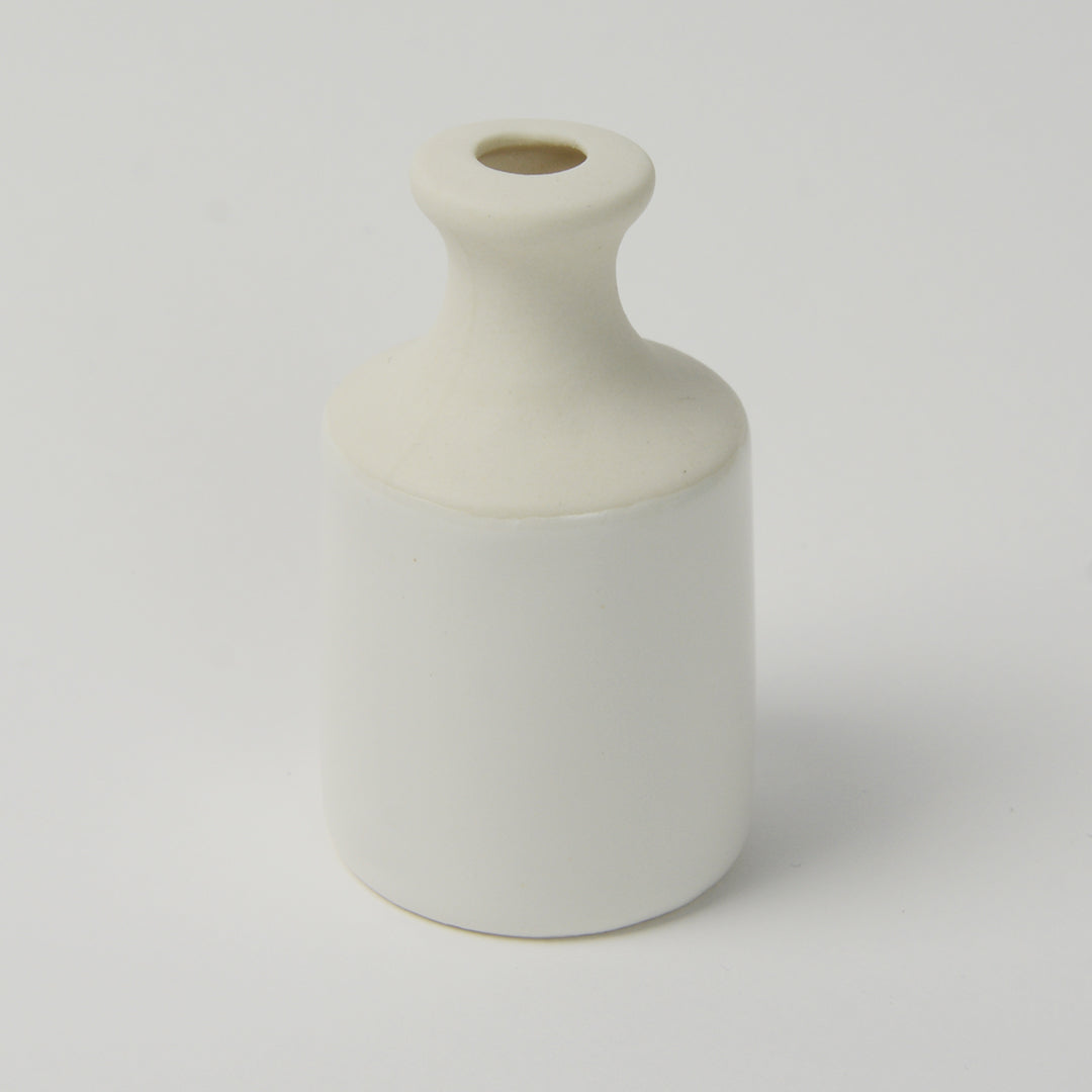 White Miniature Bottle Vase, Handmade Porcelain