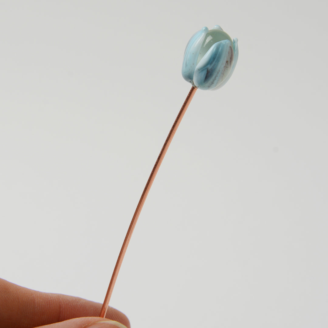 Streaky Light Blue Tulip, Single Stem