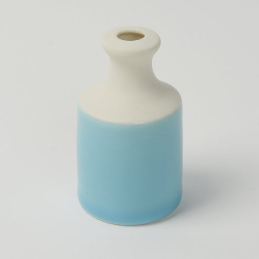 Sky Blue Miniature Bottle Vase, Handmade Porcelain
