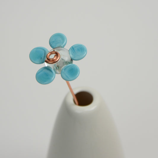 Solid Turquoise Daisy, Single Stem