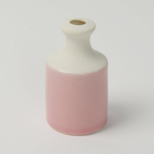 Dusky Pink Miniature Bottle Vase, Handmade Porcelain