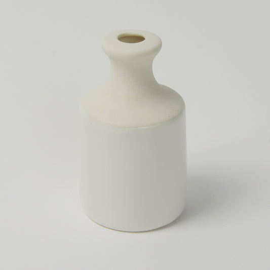 White Miniature Bottle Vase, Handmade Porcelain