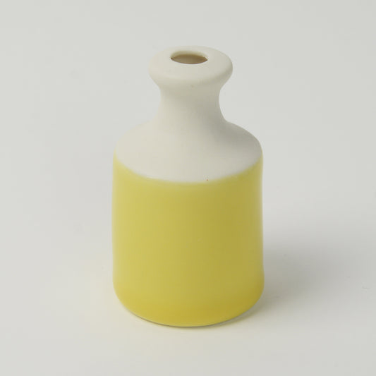 Yellow Miniature Bottle Vase, Handmade Porcelain